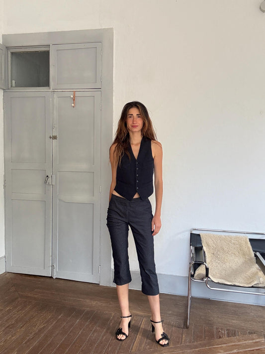 Vintage Moschino Cheap and Chic Cropped Pants – Size M, Luxury Designer Trousers