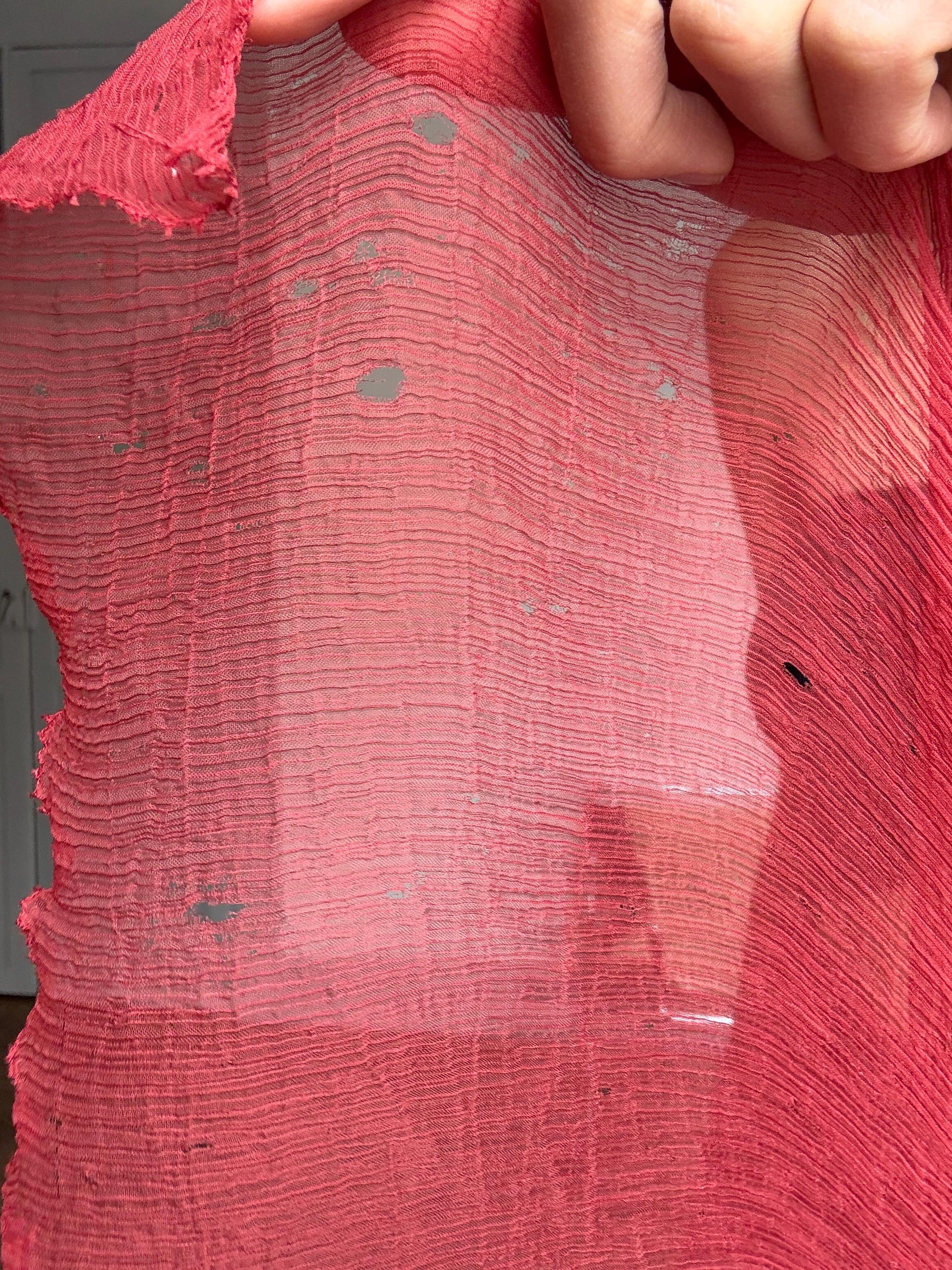 Vintage Hoss Intropia Deep Red Skirt – Tag Size L, Elegant Wrap Waist, Luxury Boho Style