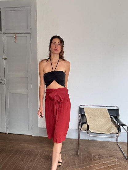 Elegant Red Wrap Skirt in Luxury Boho Style — additional view 9