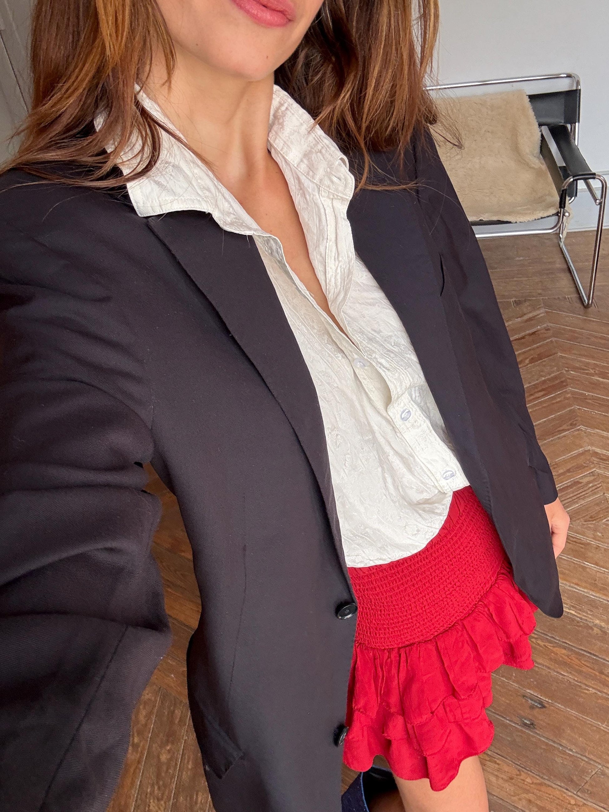 Vintage Burberry London Blazer – Oversized Black Wool Power Jacket, Unisex Parisian Chic