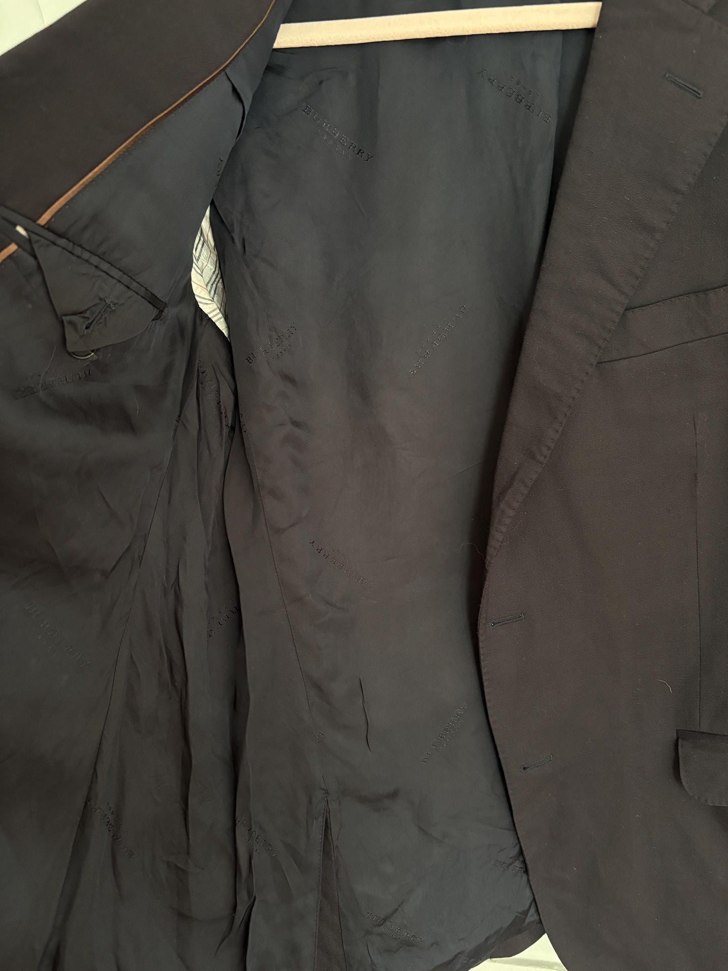 Vintage Burberry London Blazer – Oversized Black Wool Power Jacket, Unisex Parisian Chic