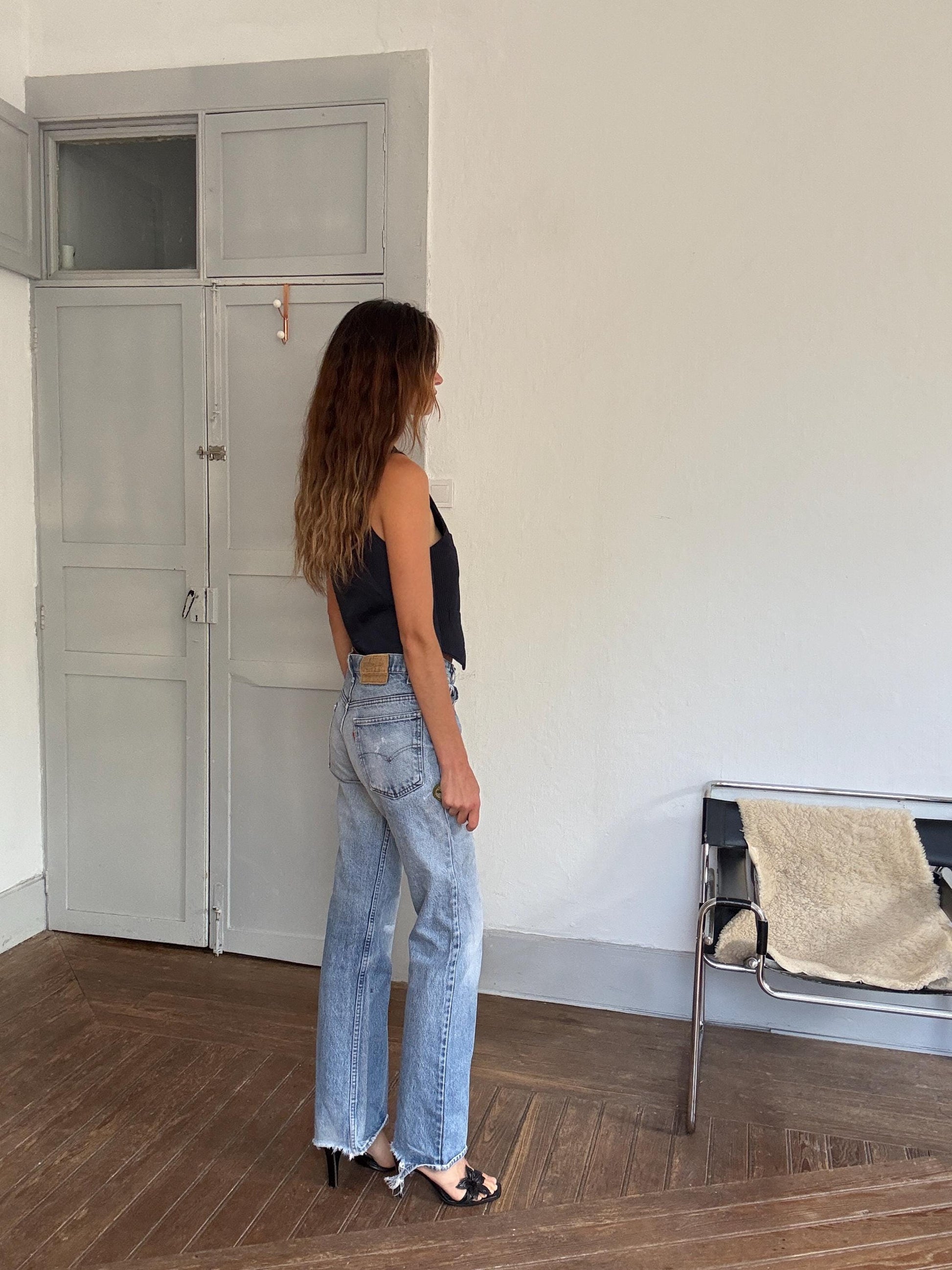 Vintage Levi’s Orange Tab 90s High Waist Jeans – W32 L34, Distressed Denim Straight Fit
