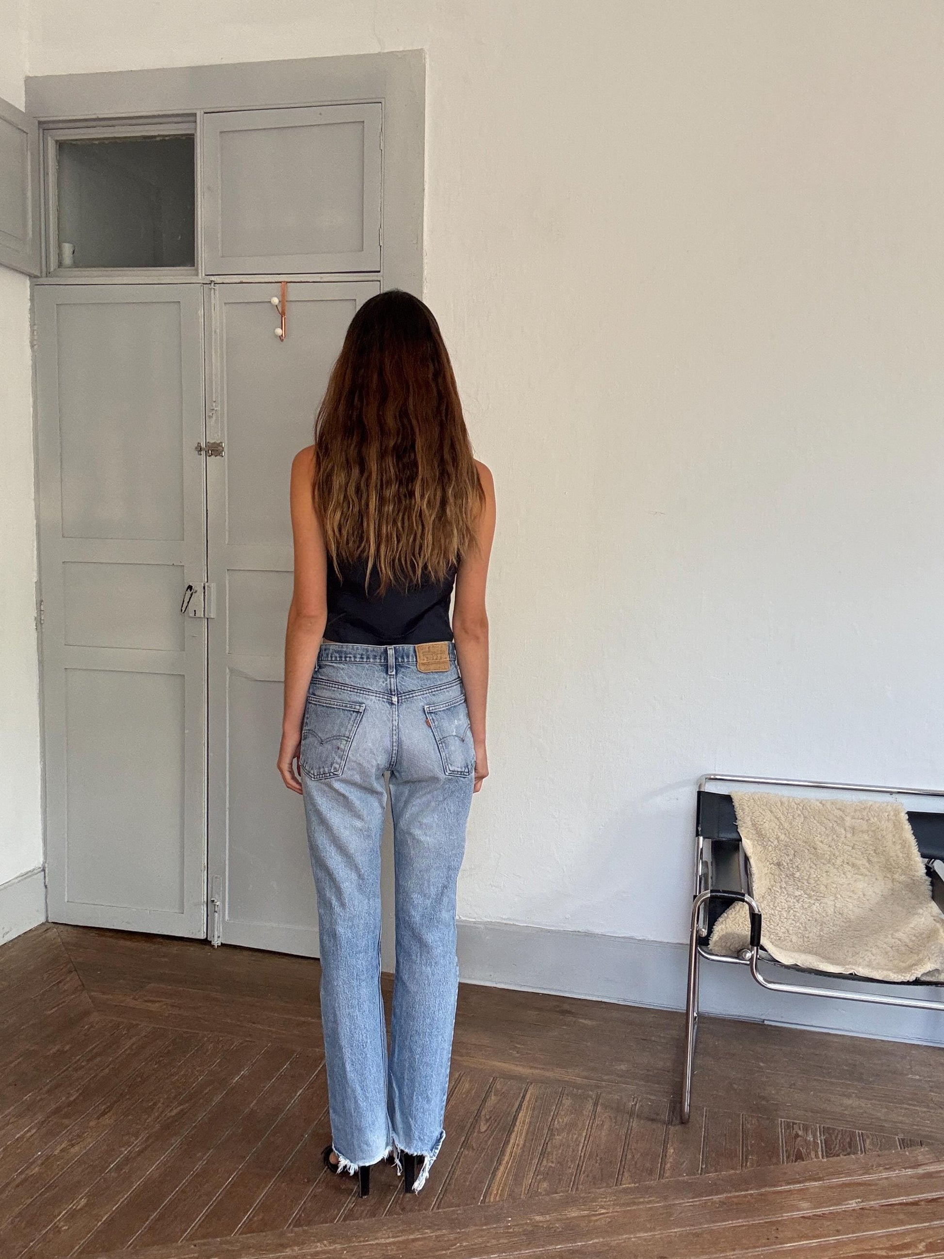 Vintage Levi’s Orange Tab 90s High Waist Jeans – W32 L34, Distressed Denim Straight Fit