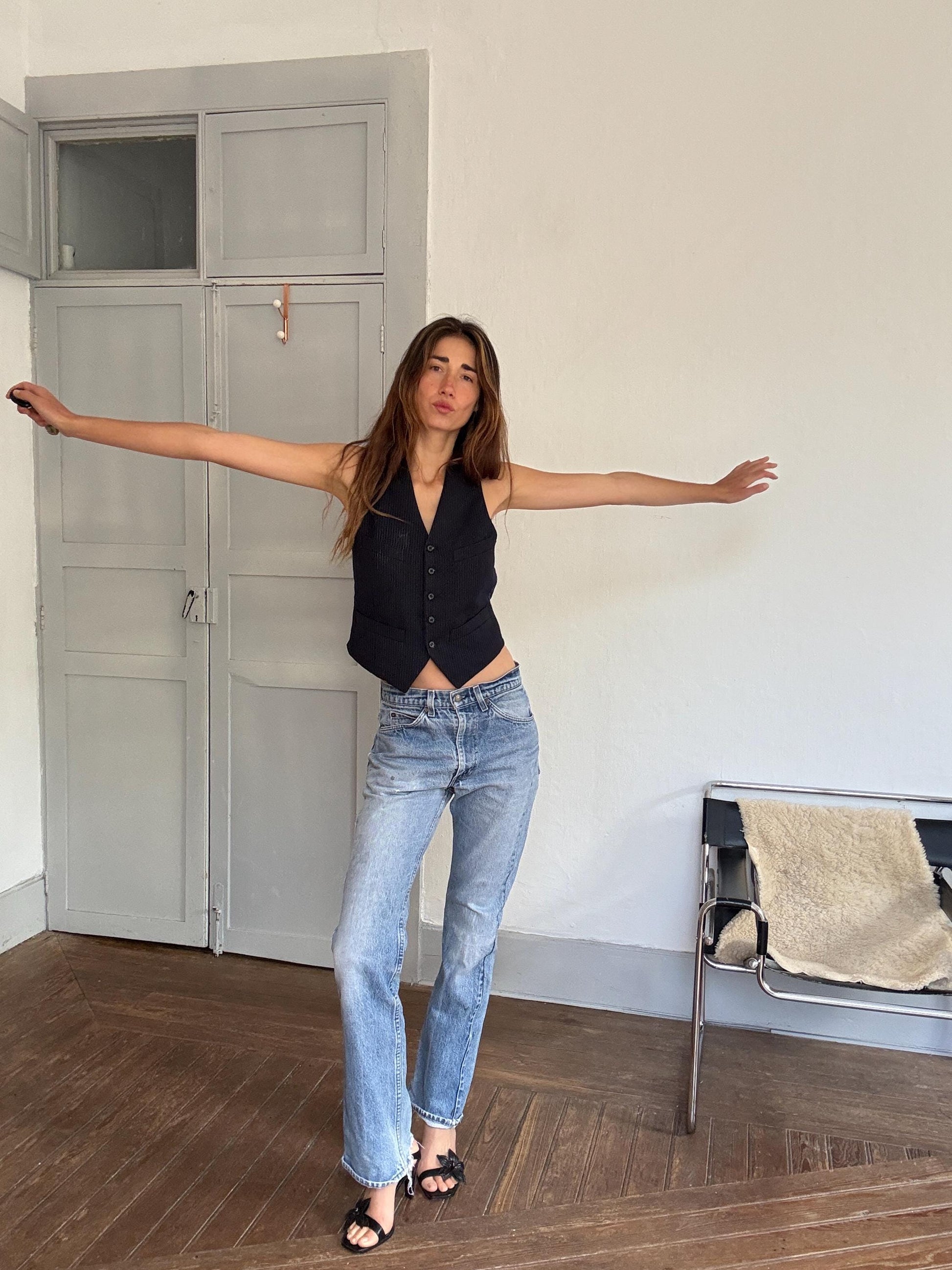 Vintage Levi’s Orange Tab 90s High Waist Jeans – W32 L34, Distressed Denim Straight Fit