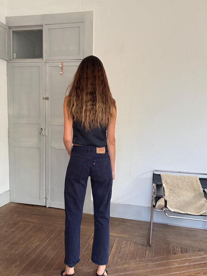 Vintage Navy Levi's 501 Jeans — back view