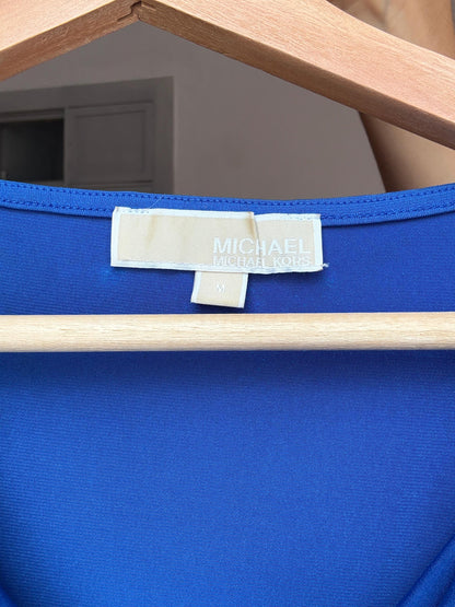 Michael Kors Draped Blue Camisole — fabric close-up
