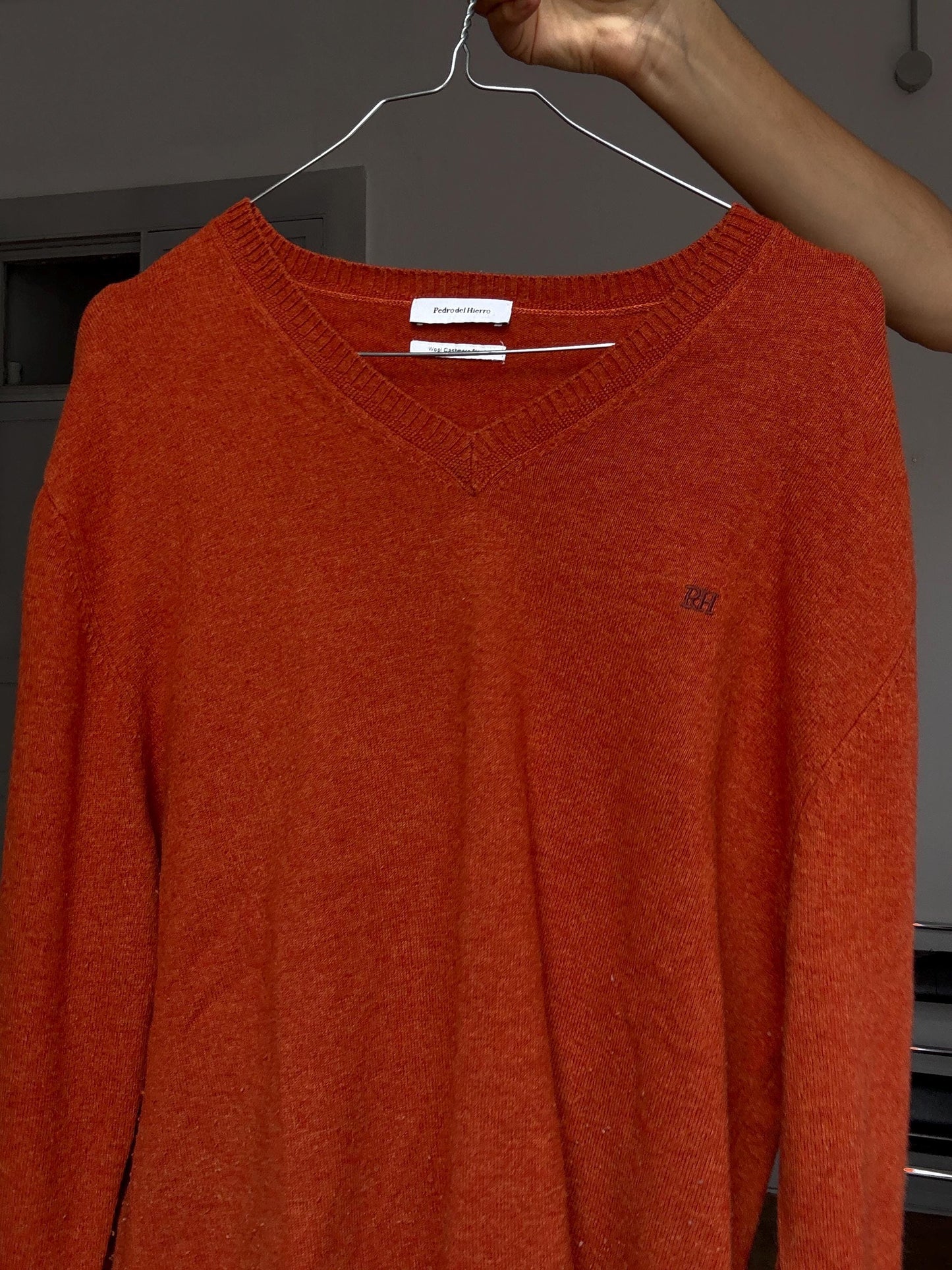 Luxe Pedro del Hierro Wool-Cashmere Blend Jumper – Burnt Orange – Unisex Fit – Academia Aesthetic