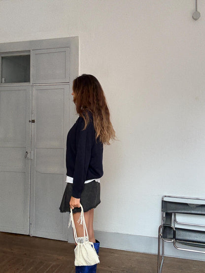 Vintage Navy Wool Blend Lacoste Jumper — additional view 8