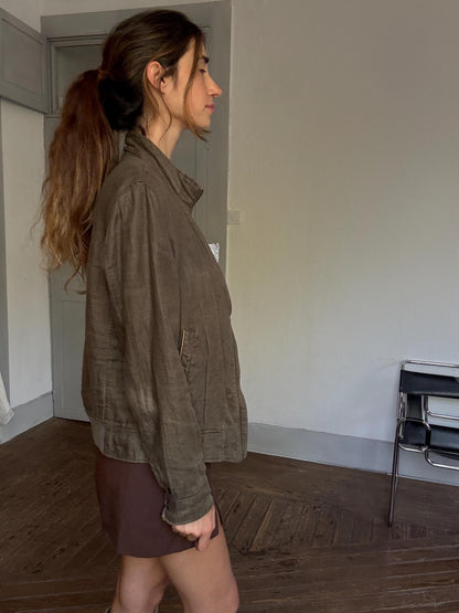Green Linen Jacket – Unisex Parisian Style — additional view 6