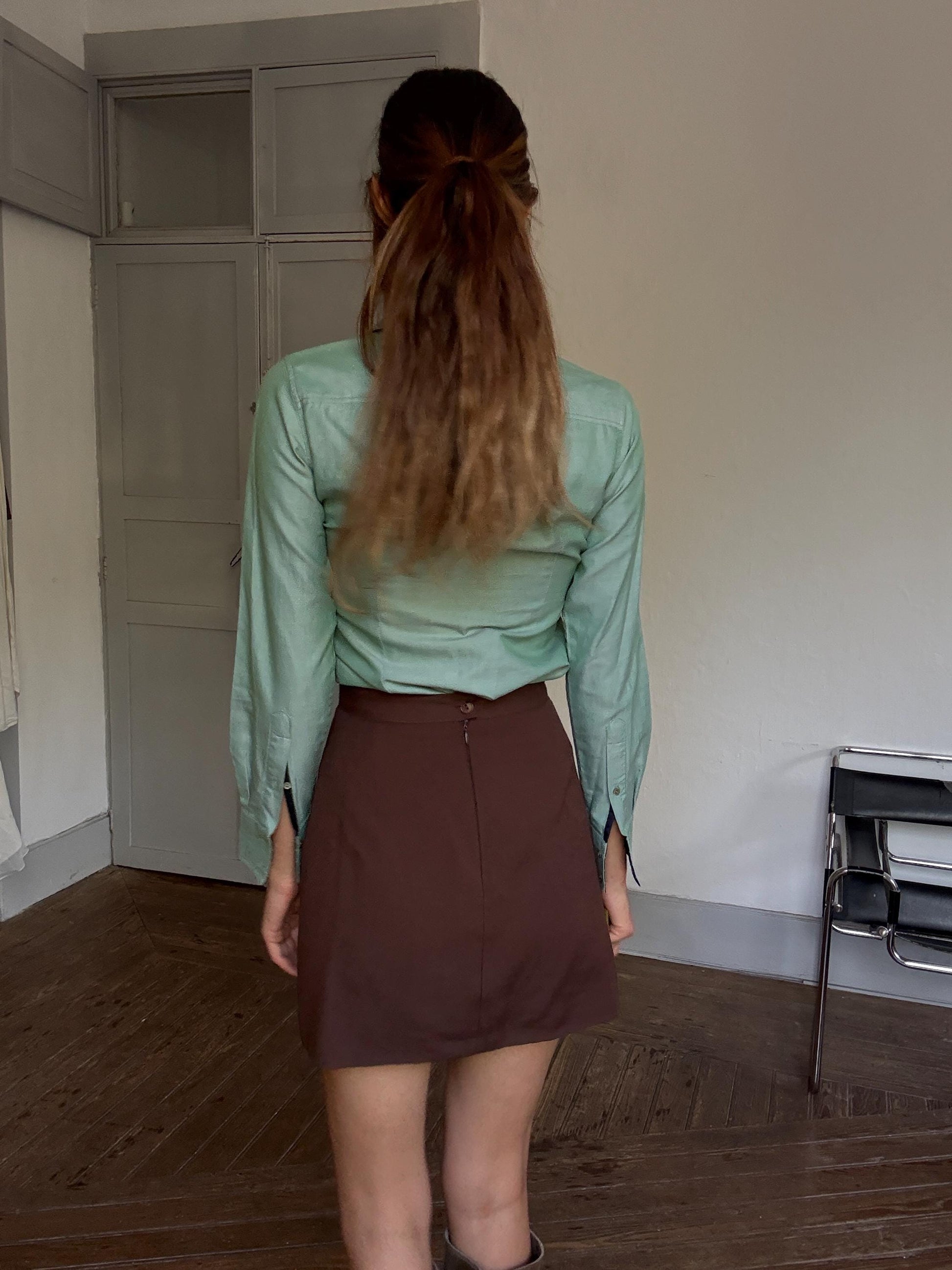 GANT Green Cotton Button-Down Shirt – Classic Long Sleeve Shirt, Size 36 UK10 US6, Made in Portugal, 100% Cotton, Preppy Office Style