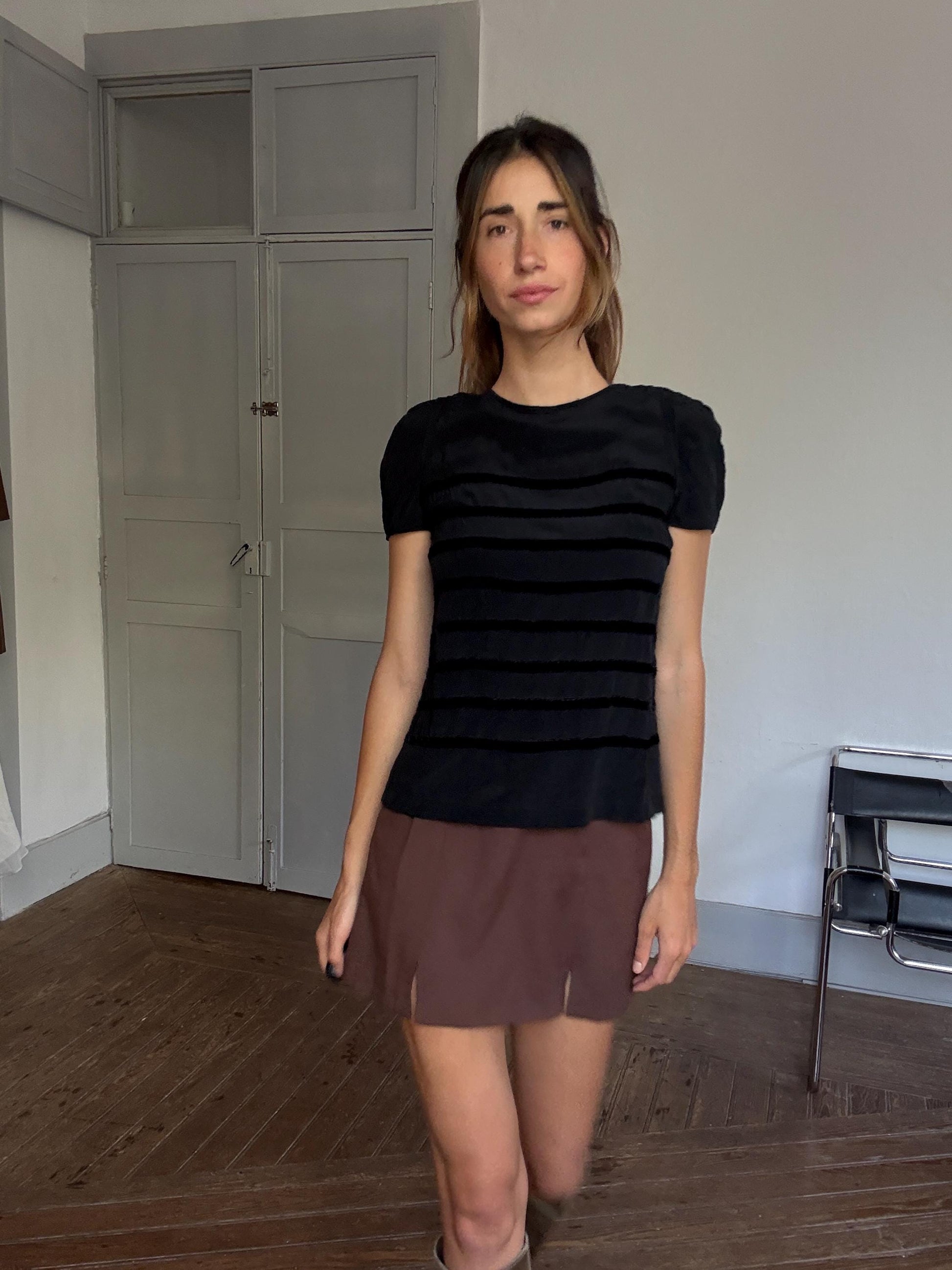 Maje Black Silk Top - French Girl Chic - Lily-Rose Depp Vibes, Parisian emily in Paris aesthetic