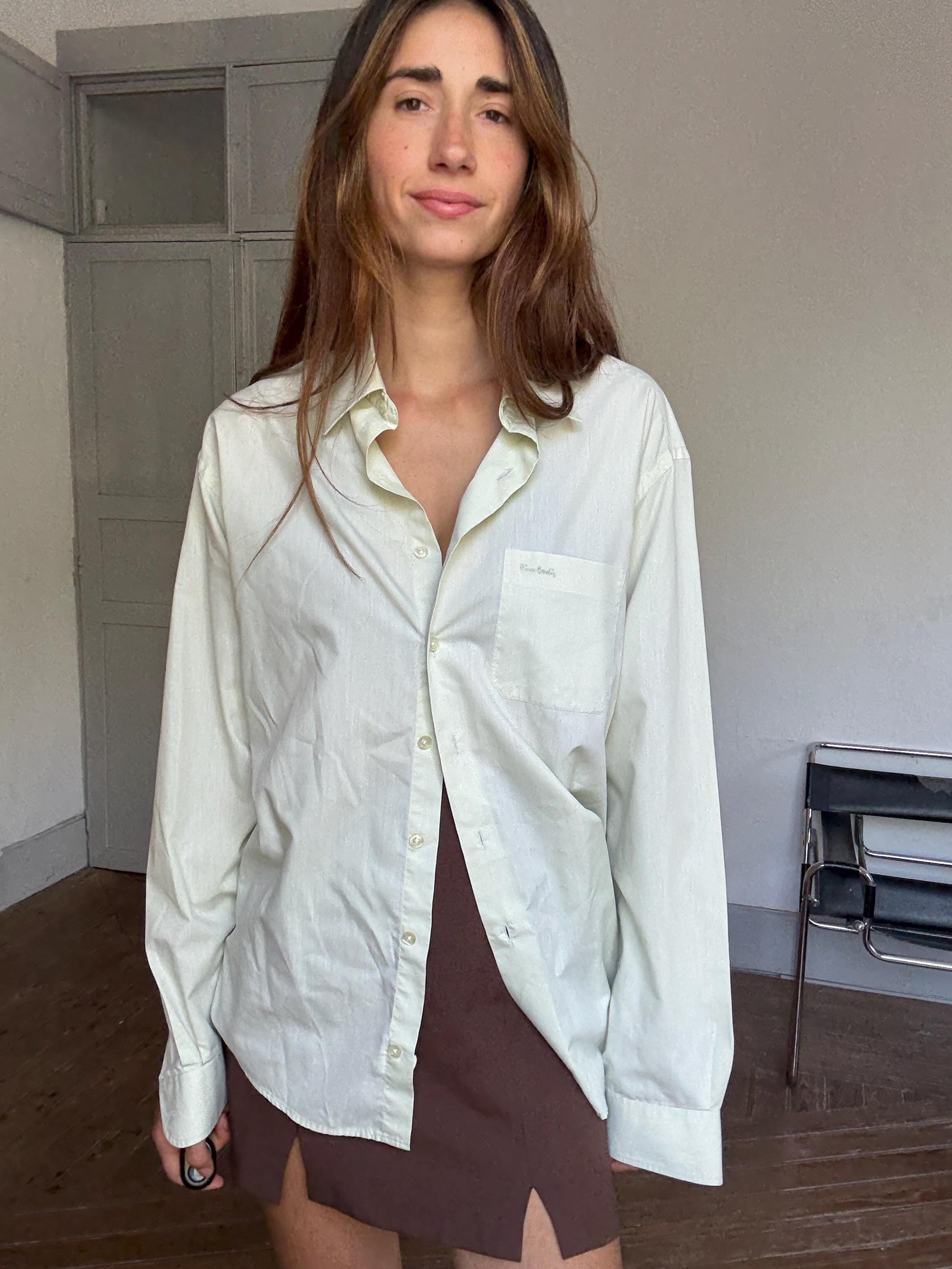 Vintage Pierre Cardin light green Oversized Shirt | Unisex Fit | Size XL