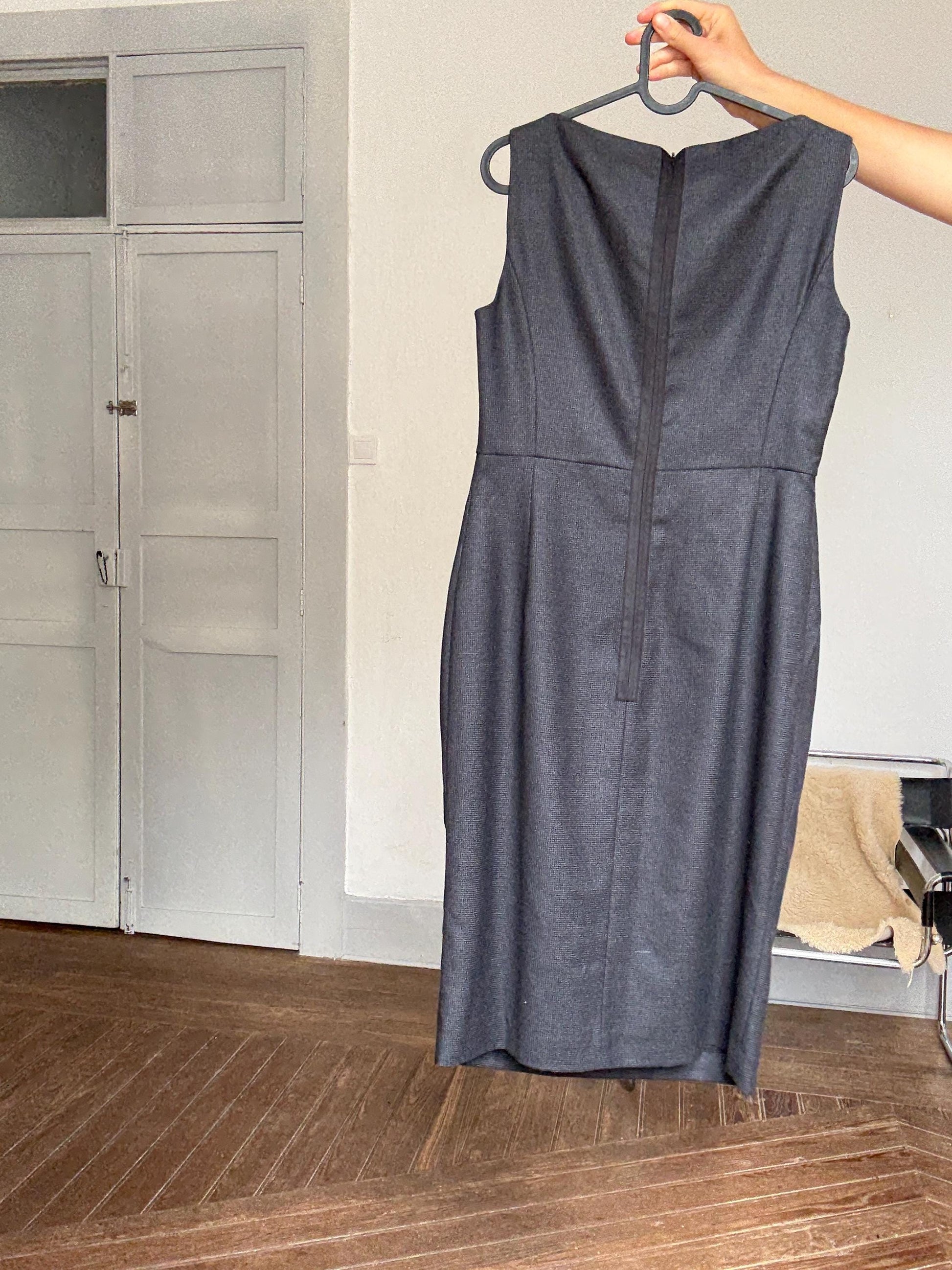 Purificación García Vintage Wool Dress | Elegant Formal Look | Size EU 40 | Size L 100% Wool | Classic Designer Piece | Office / Event Ready