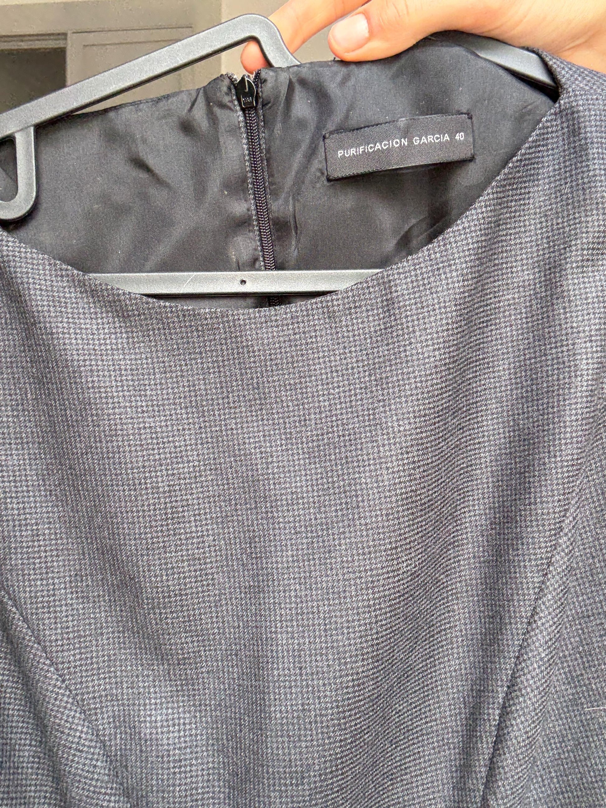 Purificación García Vintage Wool Dress | Elegant Formal Look | Size EU 40 | Size L 100% Wool | Classic Designer Piece | Office / Event Ready