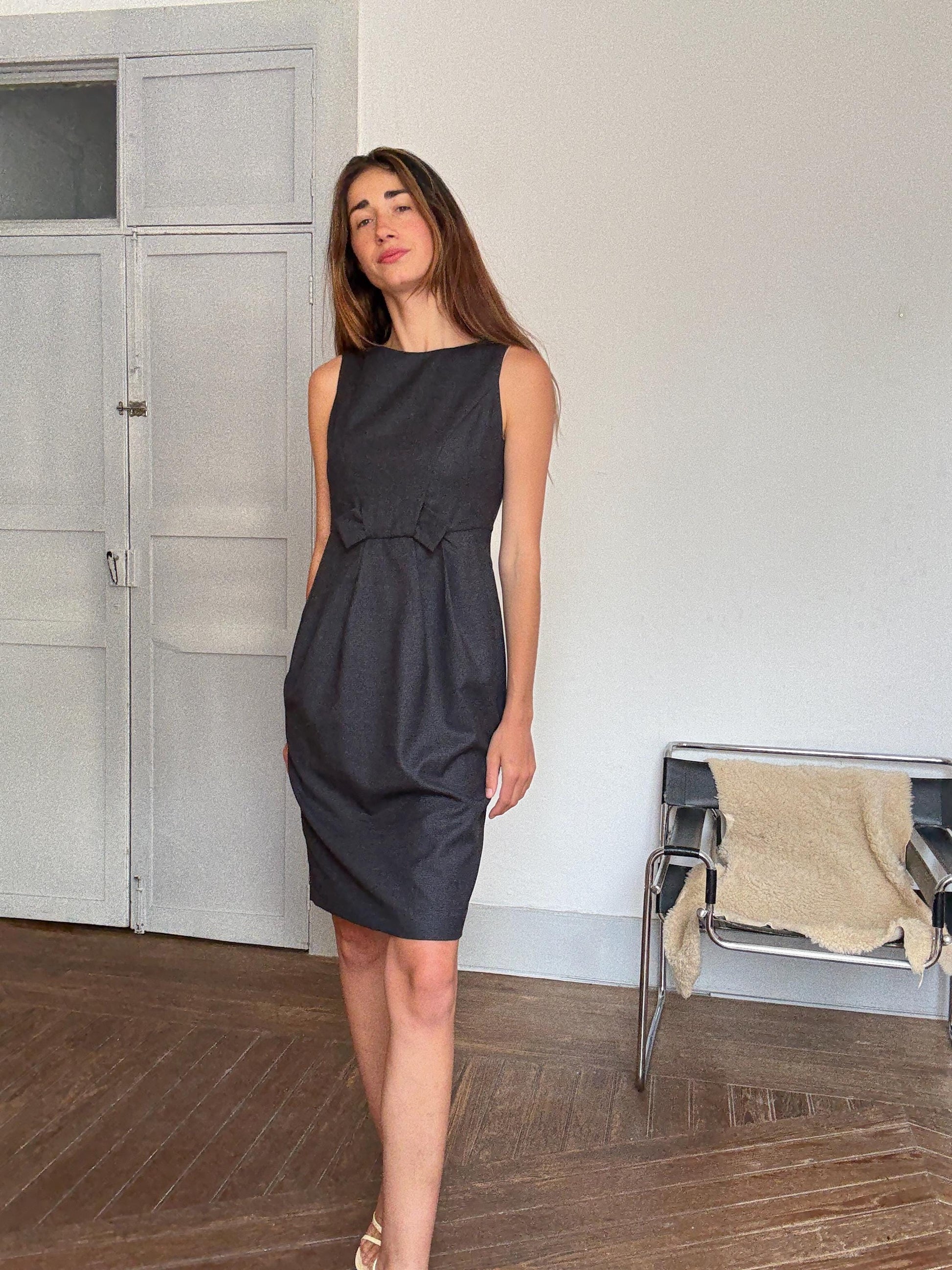 Purificación García Vintage Wool Dress | Elegant Formal Look | Size EU 40 | Size L 100% Wool | Classic Designer Piece | Office / Event Ready