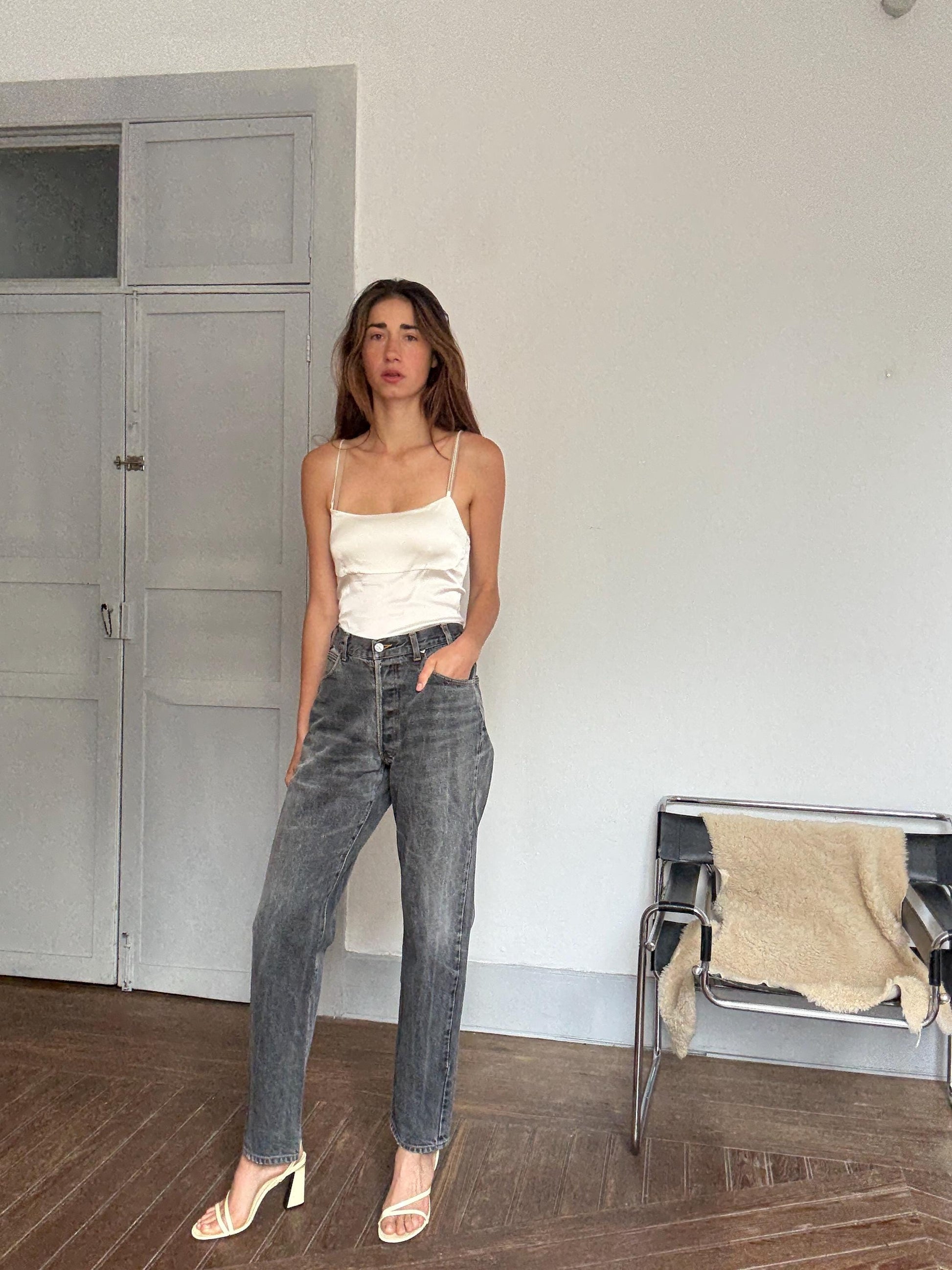 Vintage Armani Jeans dark grey denim – made in Italy, unisex fit, high waist, classic cut, amazing condition, 00s designer staple, Size XXL