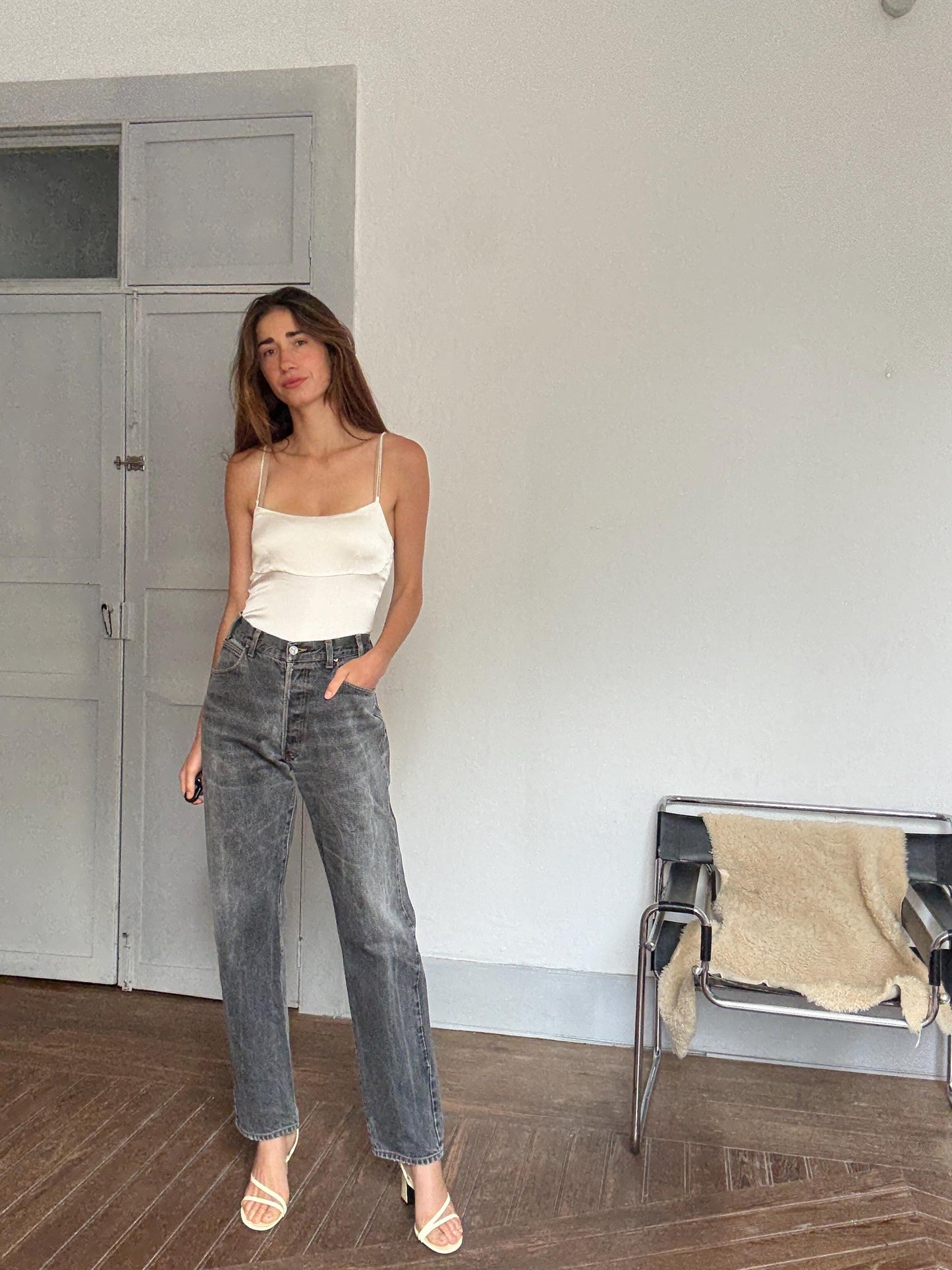 Vintage Armani Jeans dark grey denim – made in Italy, unisex fit, high waist, classic cut, amazing condition, 00s designer staple, Size XXL