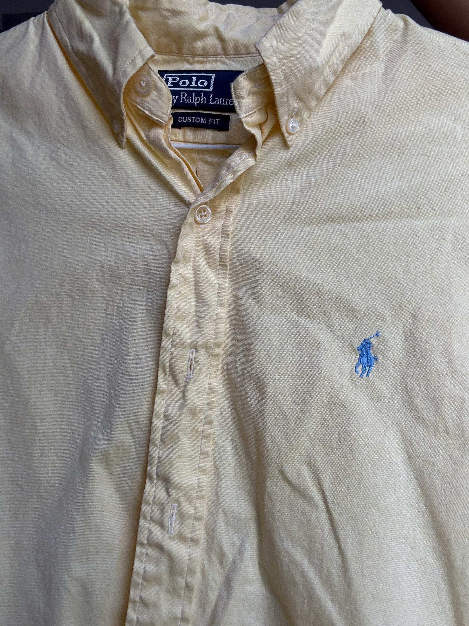 Vintage Ralph Lauren Button-Up Shirt | Custom Fit Tag 15/38 | Unisex Oversized Boyfriend Style | 100% Cotton | Y2K Preppy Classic