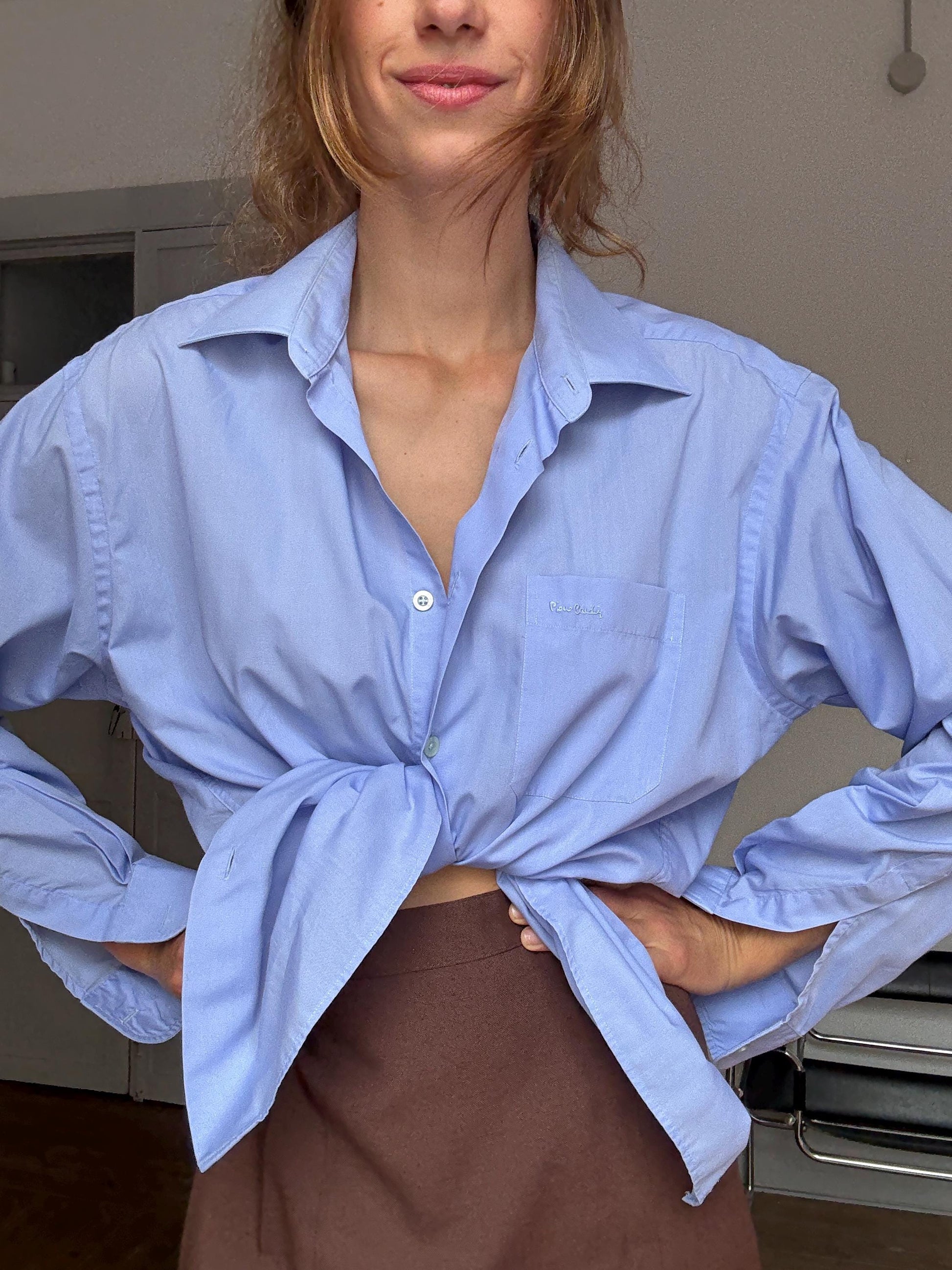 Vintage Pierre Cardin oversized button down shirt, size 43 – Scandi cool girl style à la Sofia Richie Grainge streetwear aesthetic