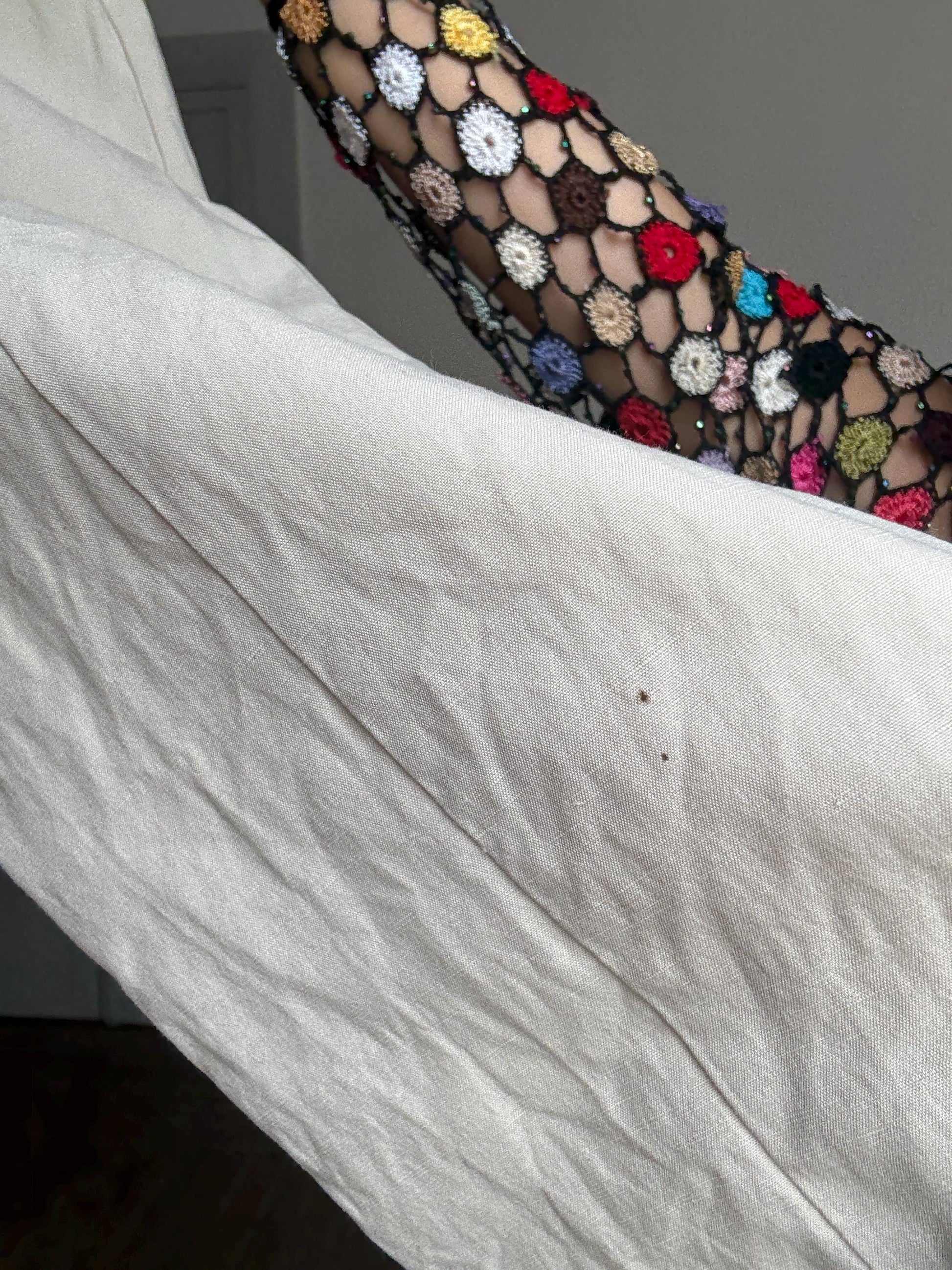 Oatmeal beige high waist trousers, Chic cotton pants with belt | Size EU34 / US2 | Sao Paulo brand