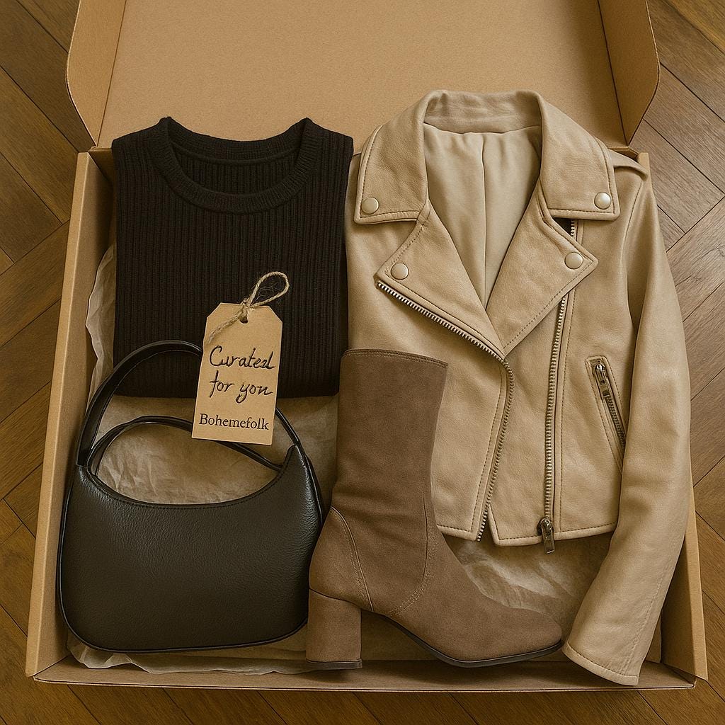 The Circular Wardrobe – Annual Vintage Fashion Subscription | 4, 6, or 12 Curated Mystery Boxes | Sustainable Slow Style by Bohemefolk