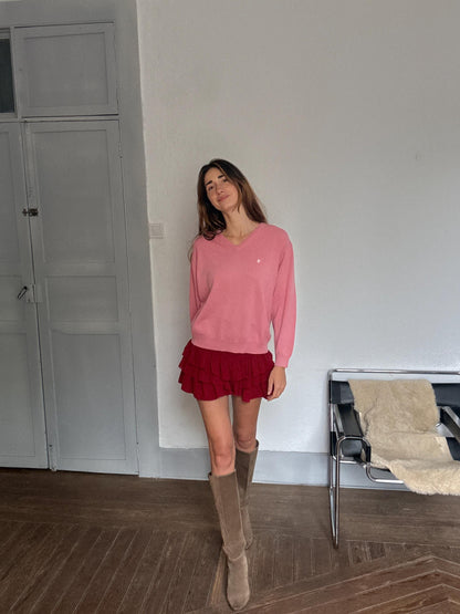 Pierre Cardin Vintage Pink Wool Sweater — detail