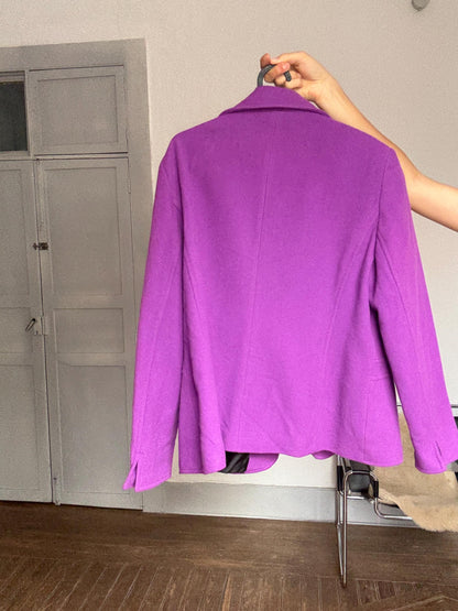 Vintage Purple Wool Cashmere Blazer Coat — additional view 8