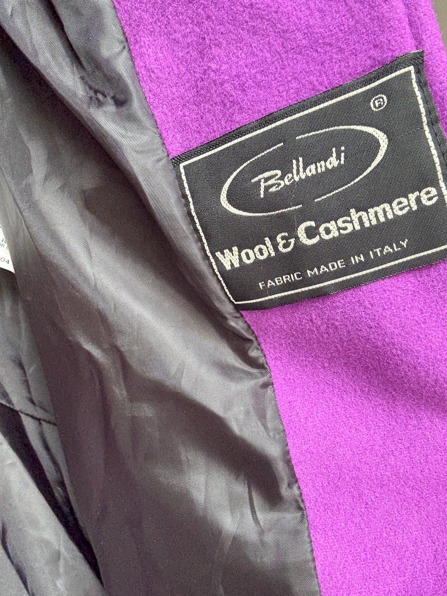 Vintage purple wool & cashmere blend blazer coat – Kristen – Size EU 44 / US 14 – Luxe elegant outerwear