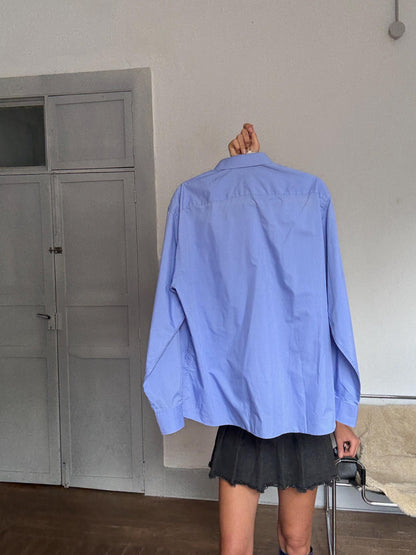 Vintage Pierre Cardin Classic Blue Button-Up Shirt — additional view 10