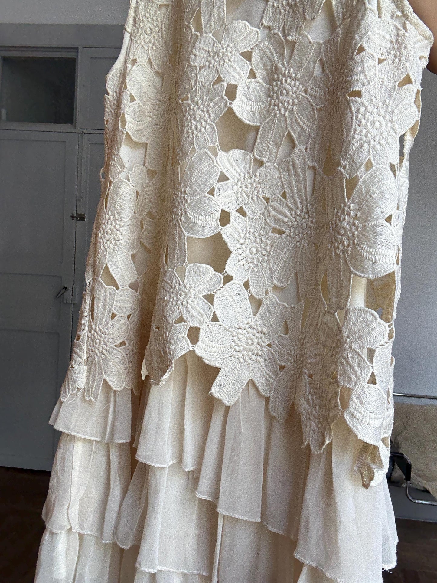 Playful White Summer Dress by Choklate Paris – French Girl Aesthetic, Lightweight Cotton Blend, Size M