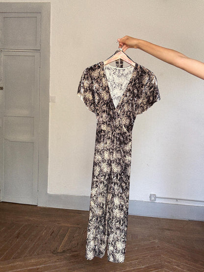 Snake Print Wrap Jumpsuit With Belt — additional view 8