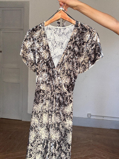Snake Print Wrap Jumpsuit With Belt — additional view 10