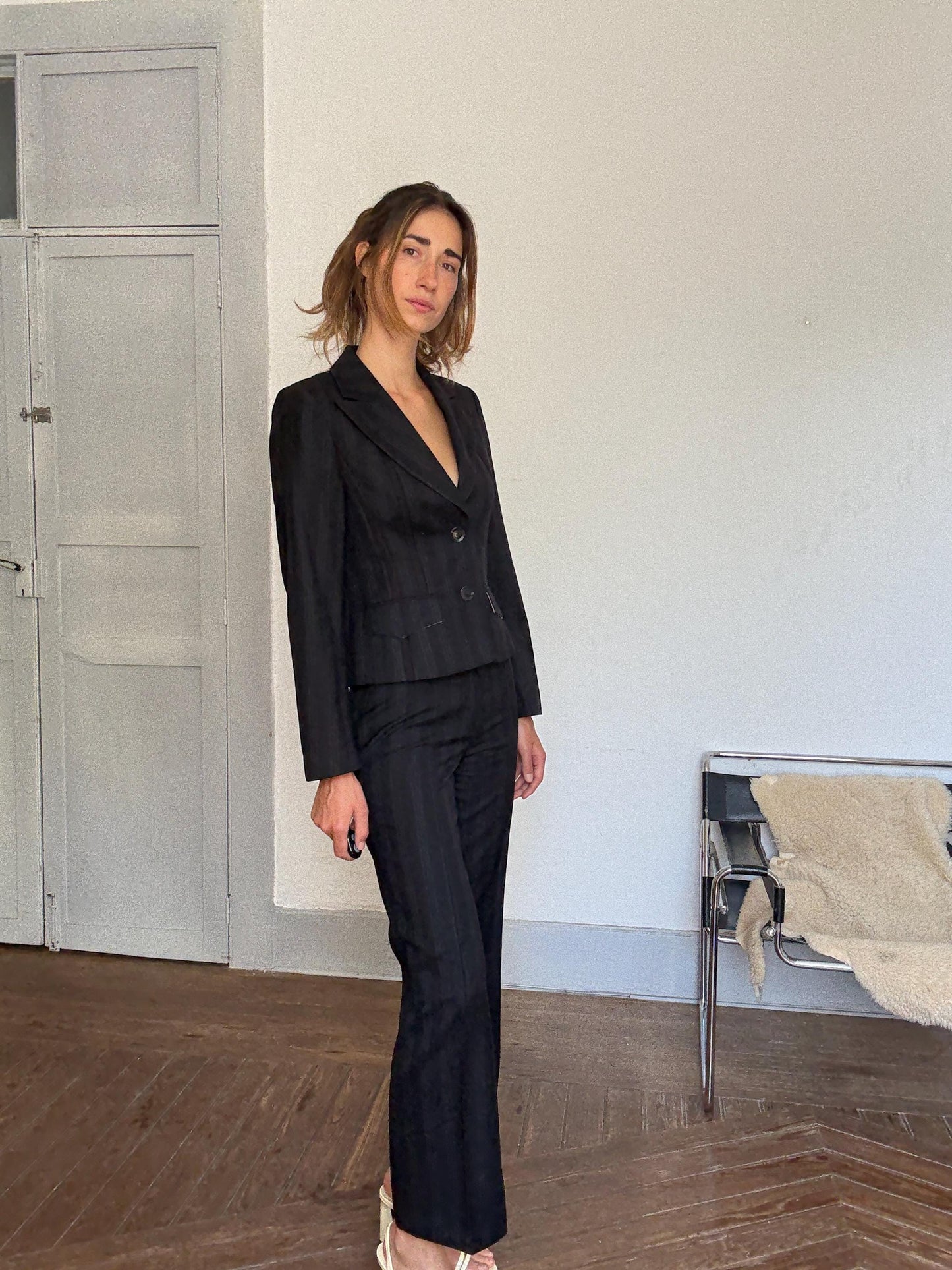 Vintage Laurél Wool Power Suit – 90s Boss Babe Blazer + Pants Set 100% Wool Designer Two Piece