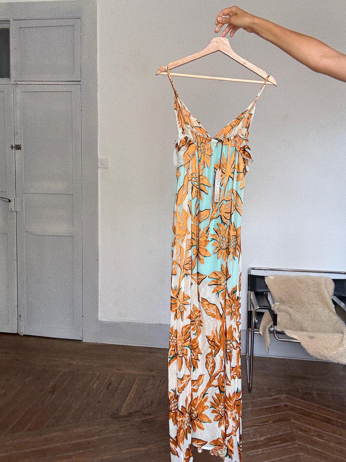 Guapa Milano Maxi Dress – Boho Floral Summer Dream in Fantasia Print | Flowy Resort Goddess Fit | Size S