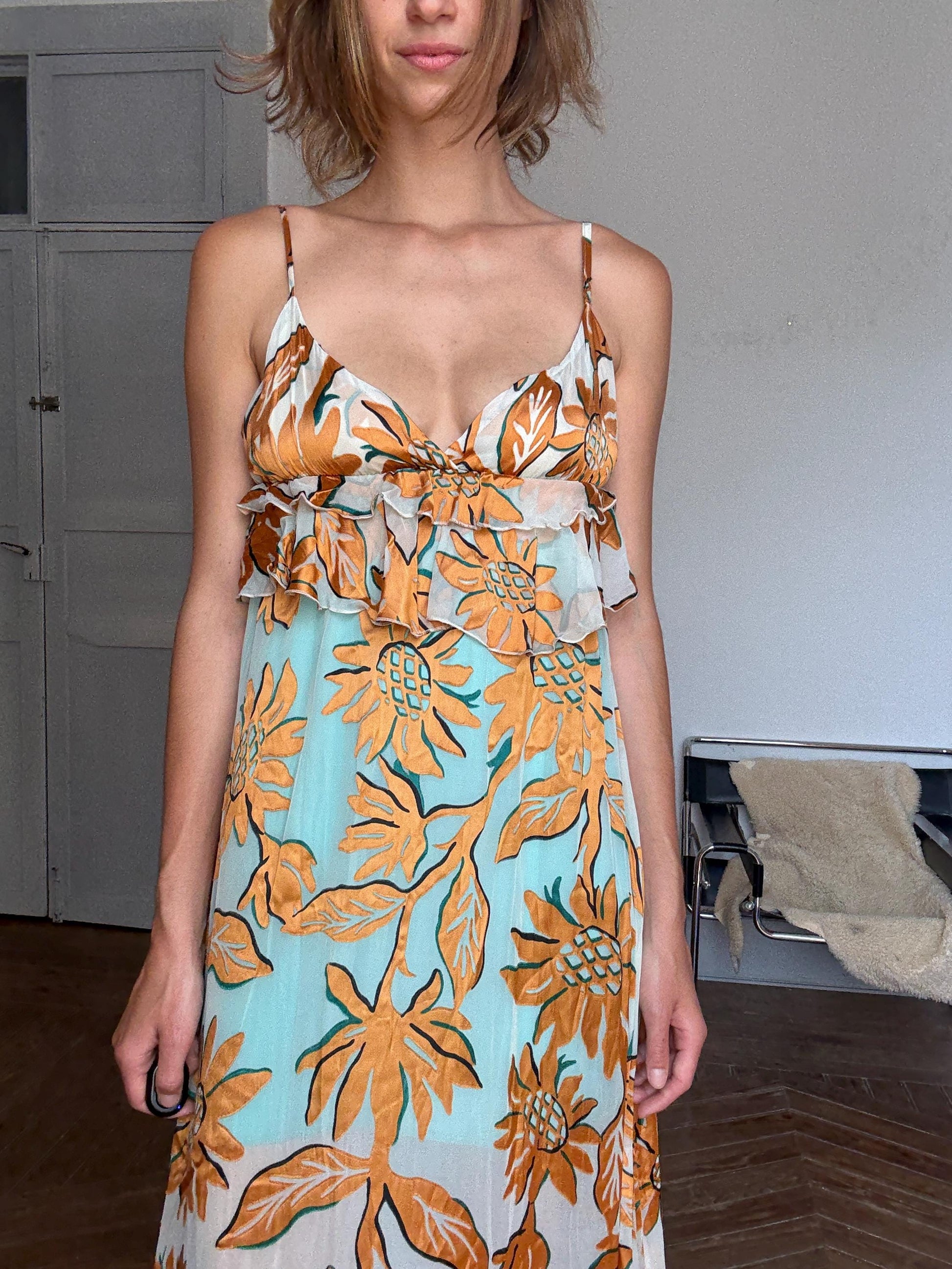 Guapa Milano Maxi Dress – Boho Floral Summer Dream in Fantasia Print | Flowy Resort Goddess Fit | Size S