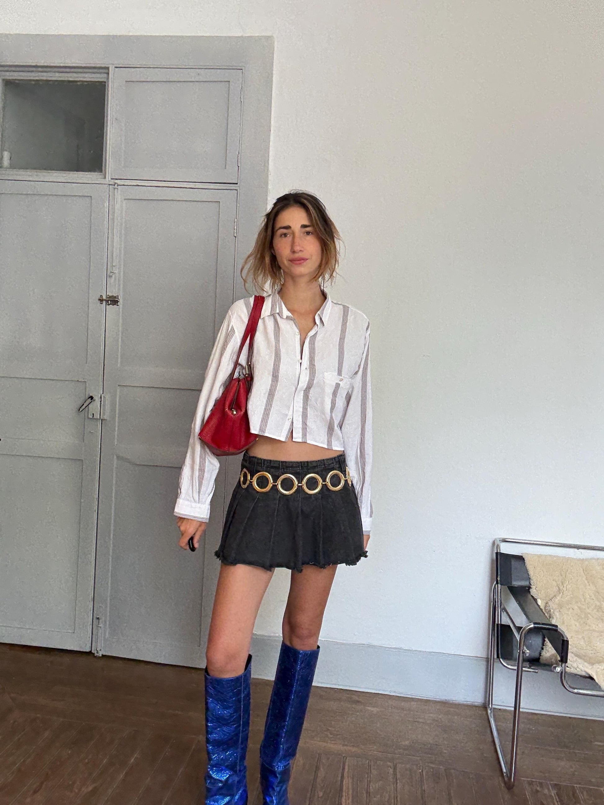 Red Shoulder Bag – Bold Designer Tote, Textured Finish, Adolfo Dominguez Red faux Leather Shoulder Bag – Bold Designer Tote, Bargain deal