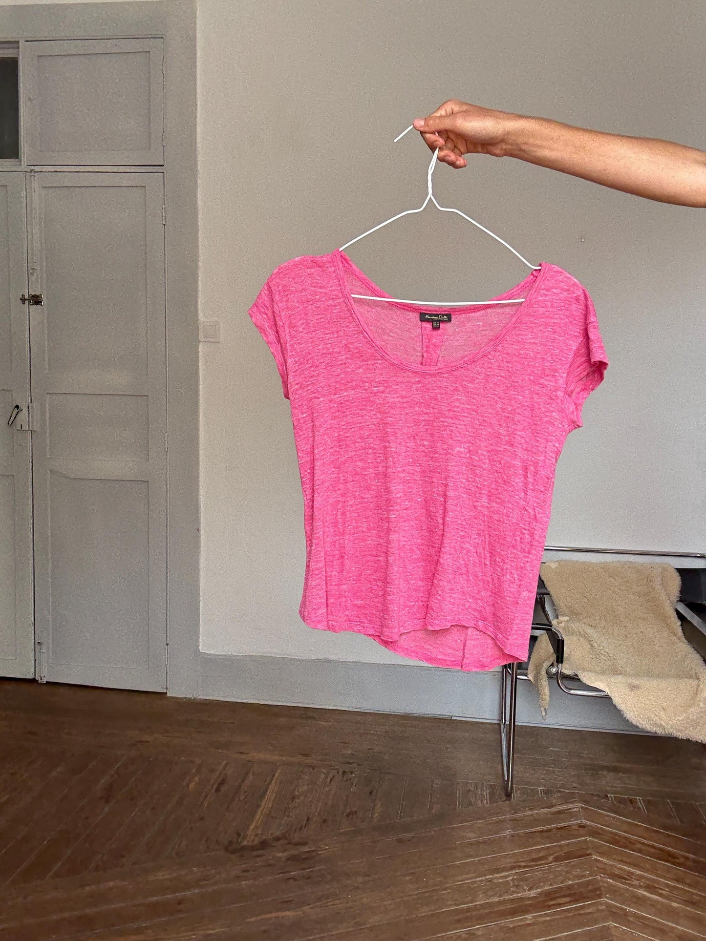 Soft Pink Tee | Massimo Dutti Basic T-Shirt | Y2K Coquette French Girl Summer Top (XS-S)