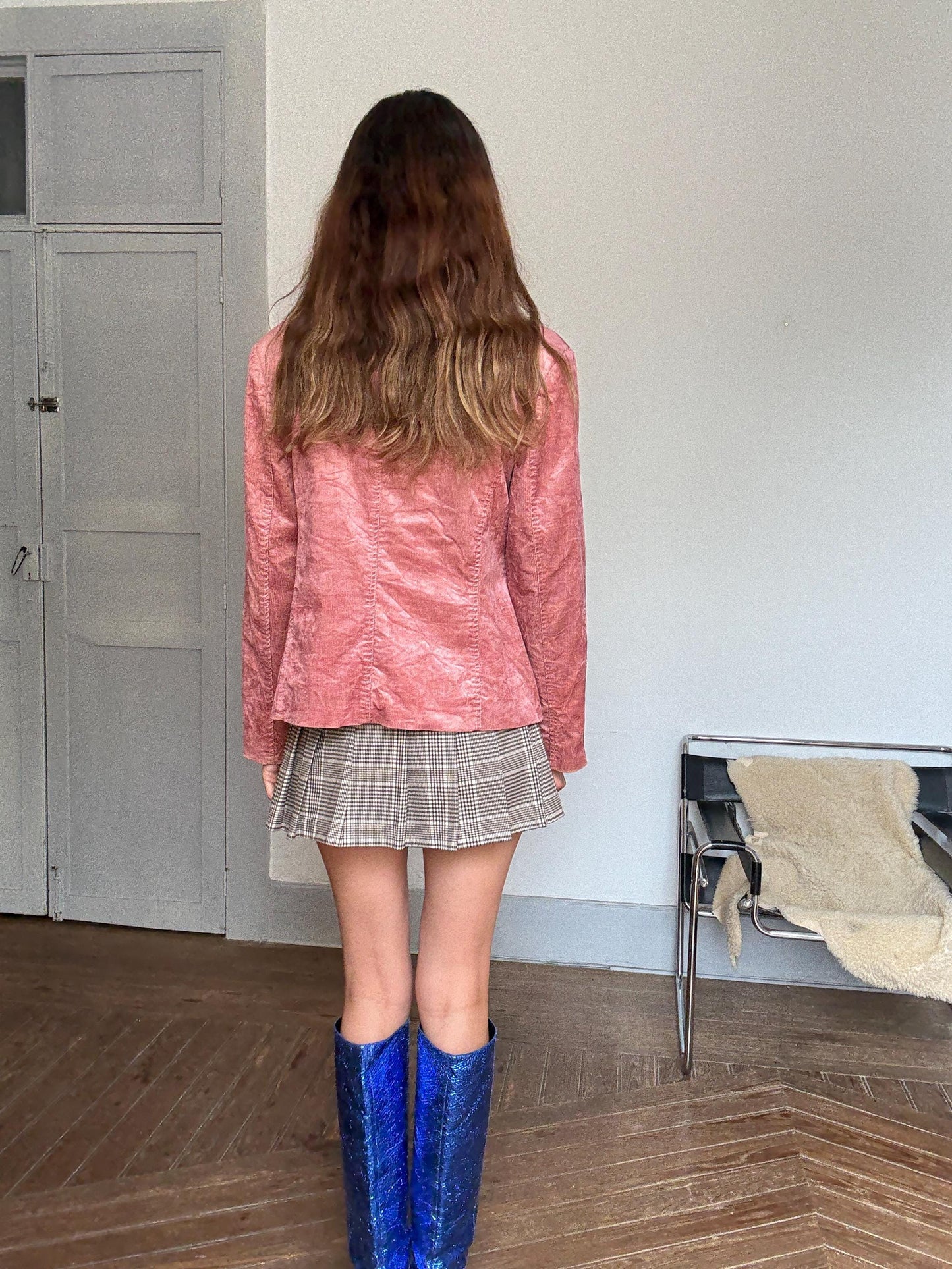 Vintage Crushed Velvet Pink Blazer | Made in Italy by Emil | Barbiecore Coquette Oversized Unisex Jacket