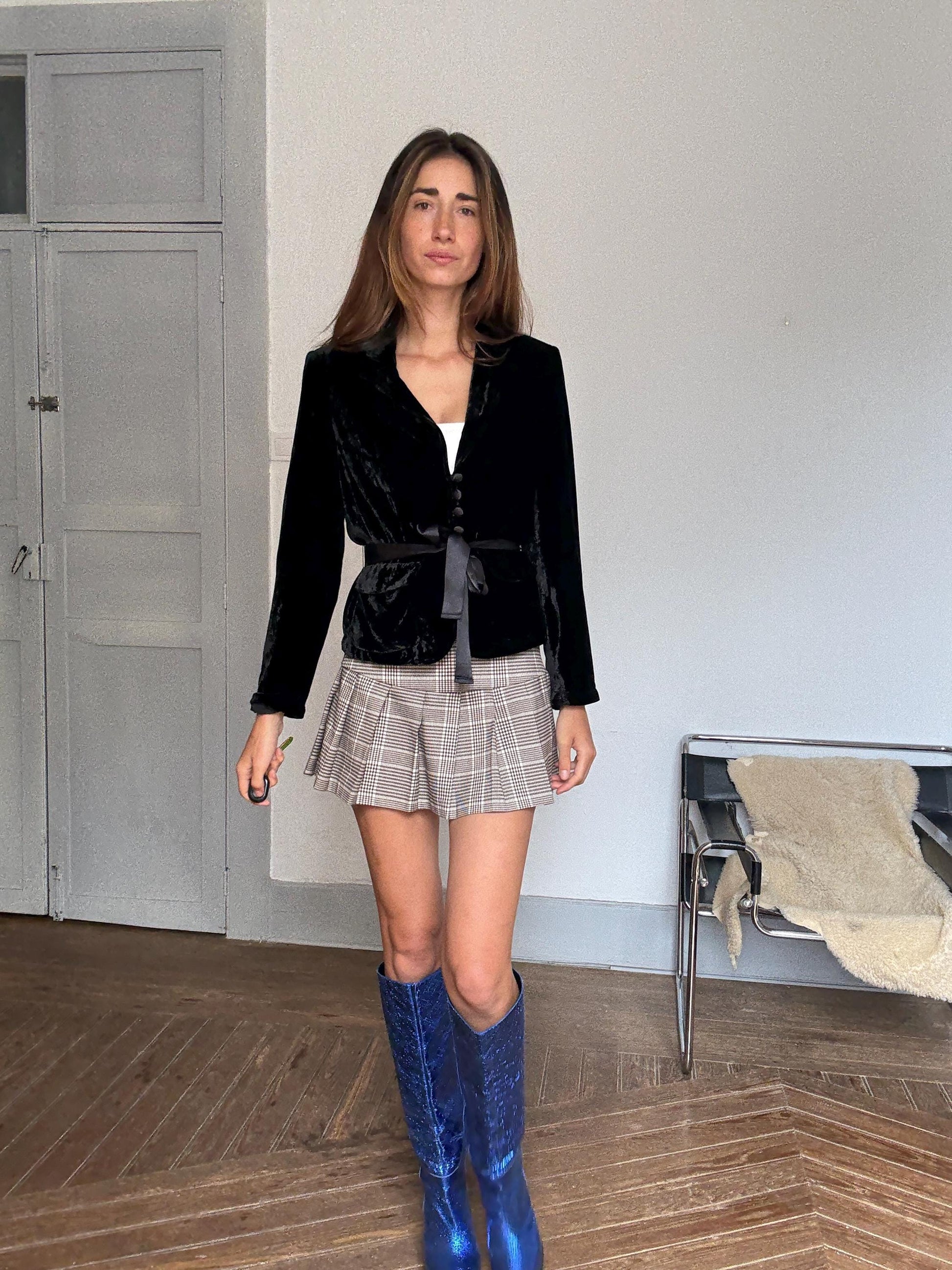 Christmas formal jacket, Luxe evening wear, Romantic Velvet Black Blazer | Cortefiel Vintage Y2K Gothic Coquette Ribbon Jacket, Size EU 42