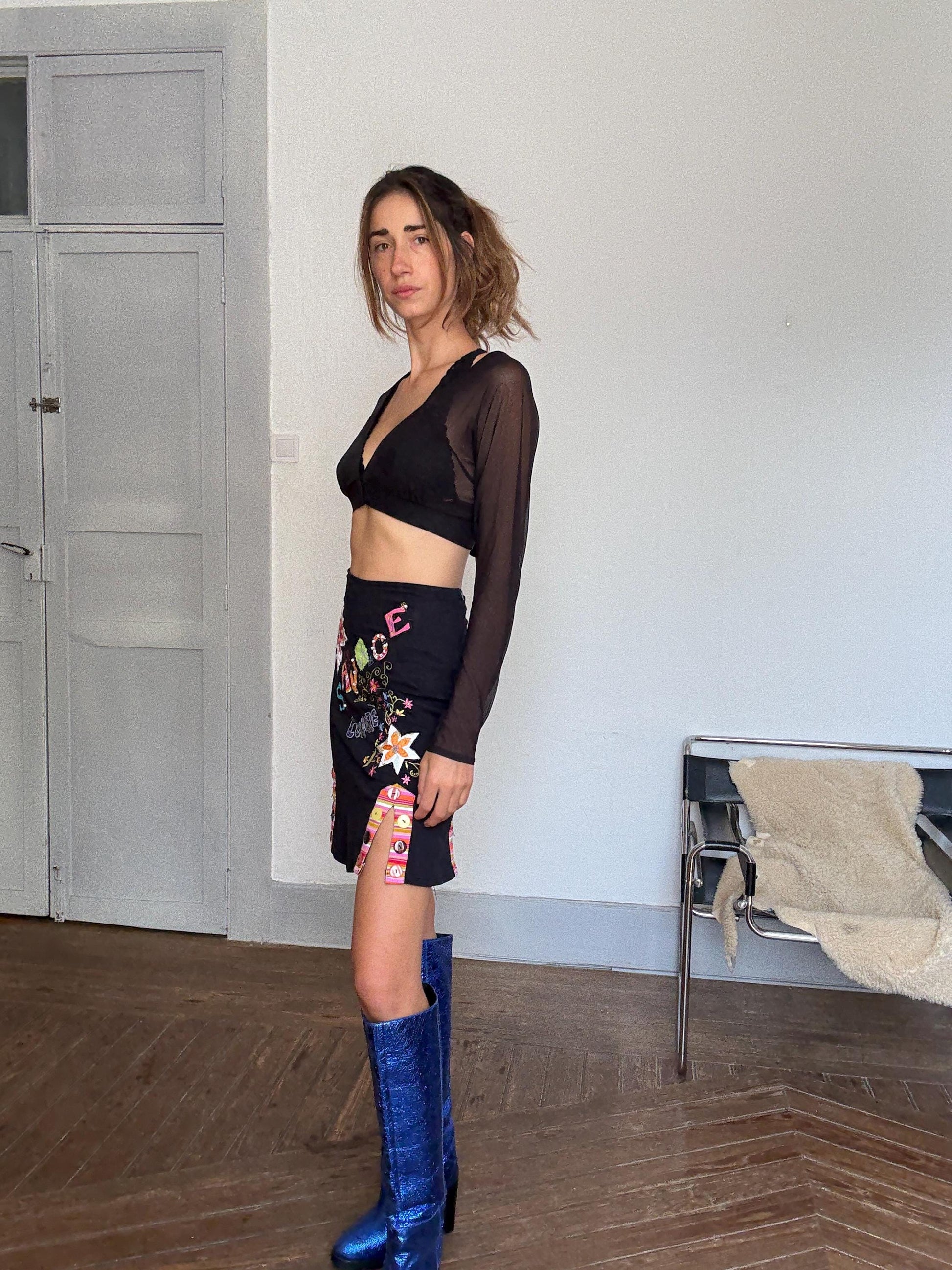 Savage Culture Statement Skirt | Colorful Boho Y2K Patchwork Mini | Alternative fashion, 90s aesthetic fashion