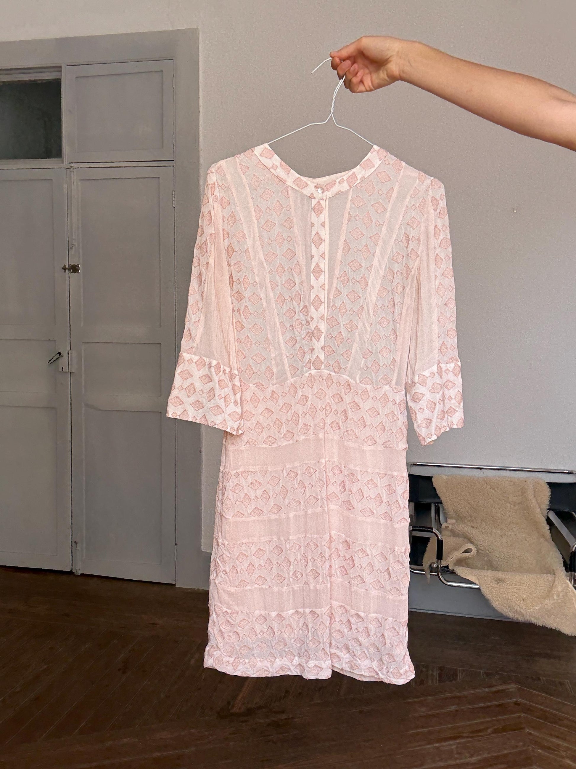 Luxury silk dusty pink mini dress – romantic luxury piece, ideal for weddings, garden parties, or soft glam looks, Size Petite body XS