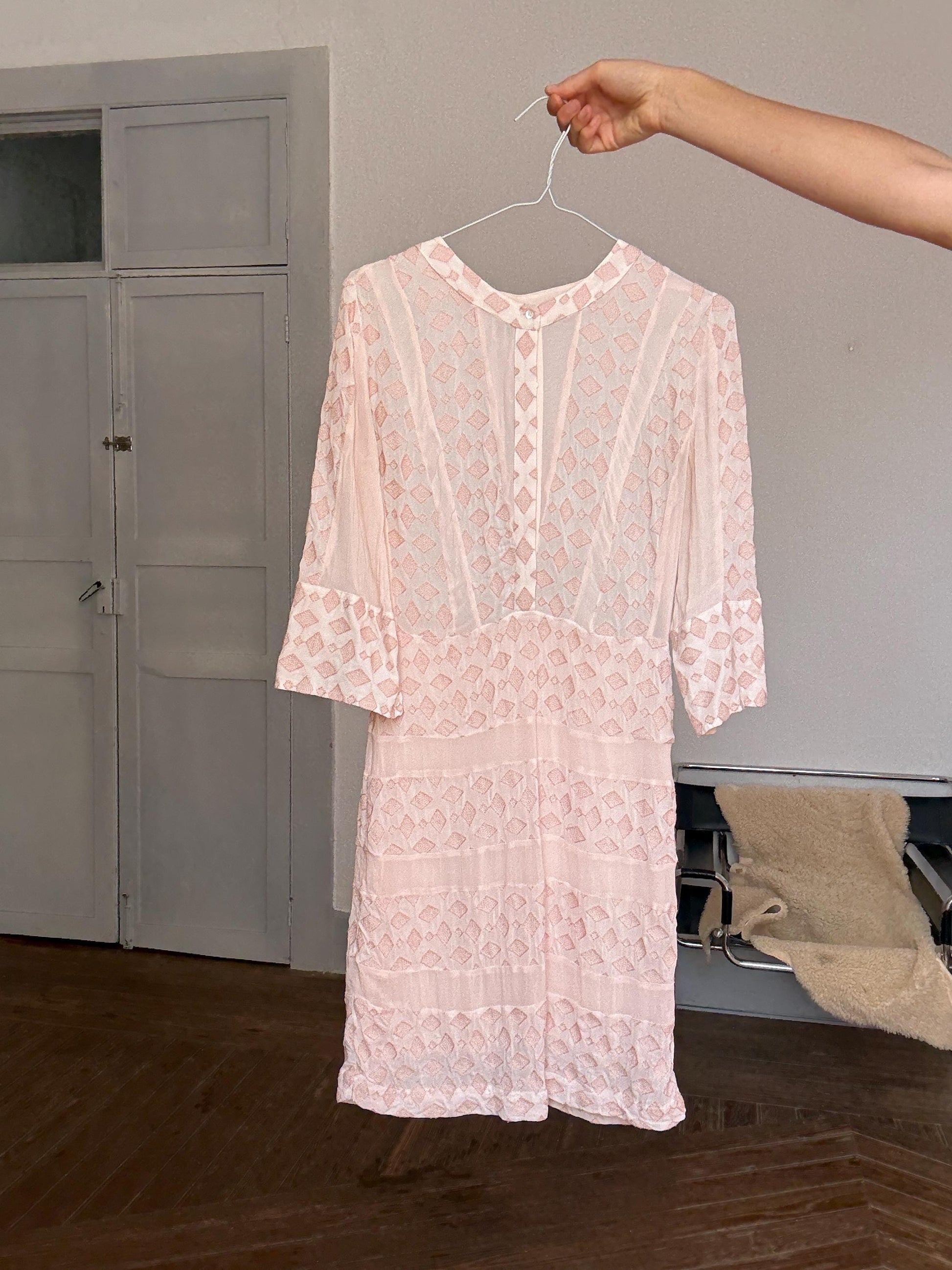 Luxury Silk Pink Mini Dress — additional view 7