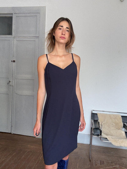 Navy Blue Slip Dress by Simon Ellis — additional view 5