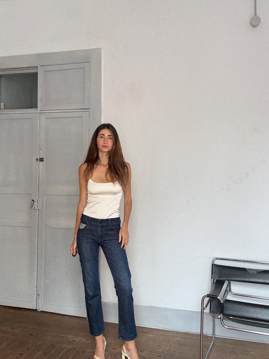 Vintage Armani Jeans Straight Leg Denim – Y2K Dark Wash Designer Jeans – Size 29 Mid Rise, Size M