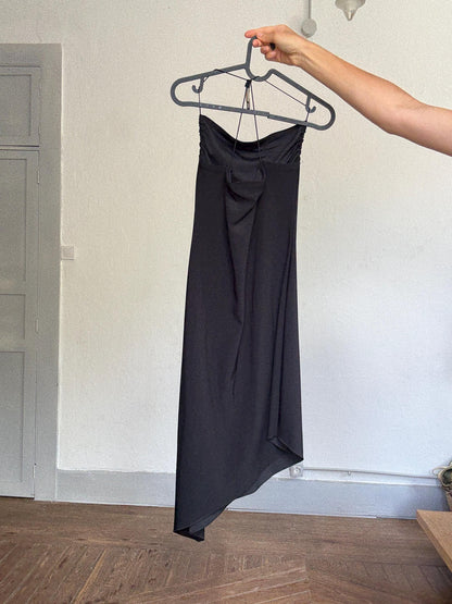 Y2K Black Asymmetric Midi Dress — additional view 9