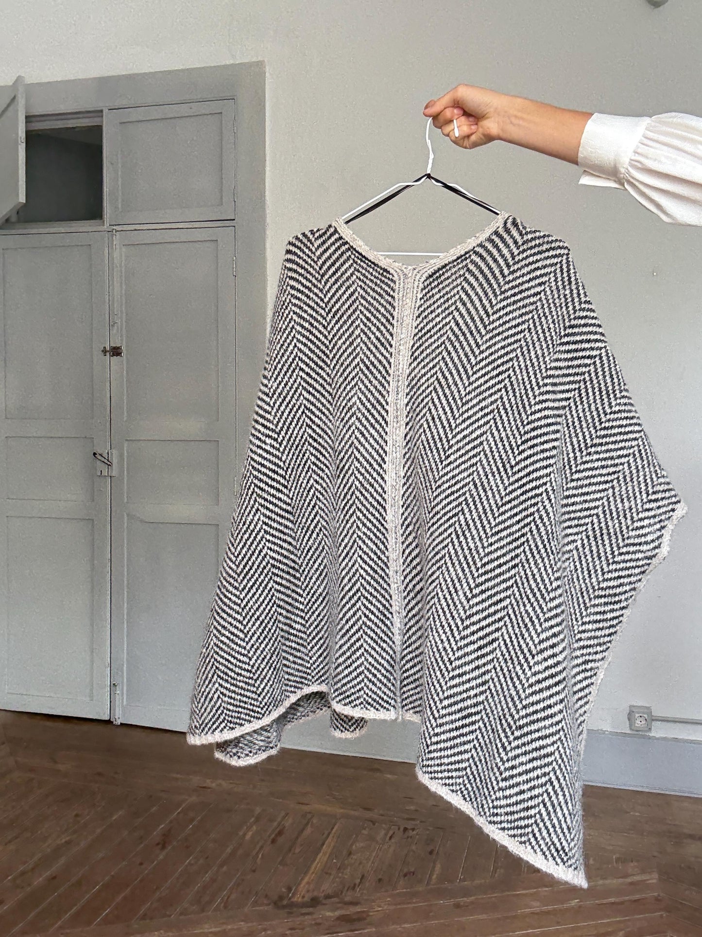 Herringbone Alpaca Wool Poncho — additional view 10
