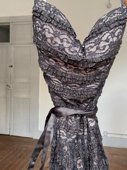 Black Lace Mini Dress, Gothic Y2K Morgan Strapless