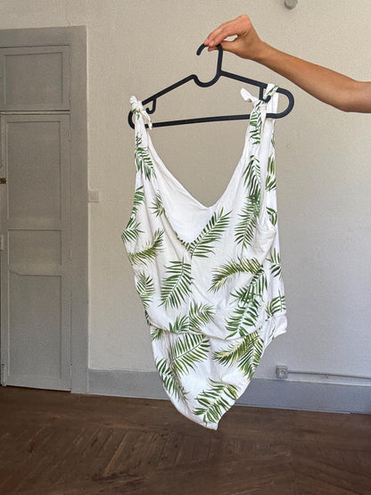 Tropical Palm Leaf Print Cotton Bodysuit — additional view 7