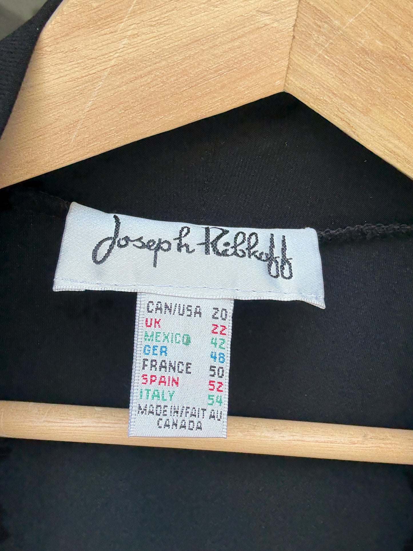 Vintage JOSEPH RIBKOFF Black Long Vest – Elegant Minimalist Drape Open Cardigan, Size XXXXL – Made in Canada