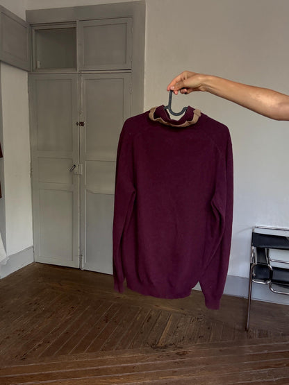 Wool Cashmere Jumper in Aubergine — additional view 9